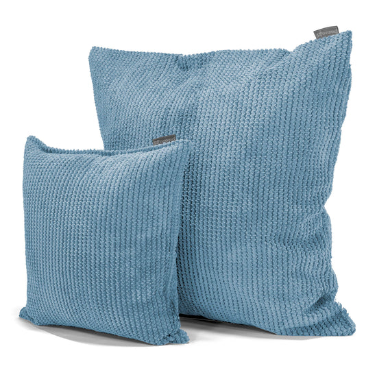 Housse de Coussin 47 x 47cm - Pompon Bleu Ciel 02