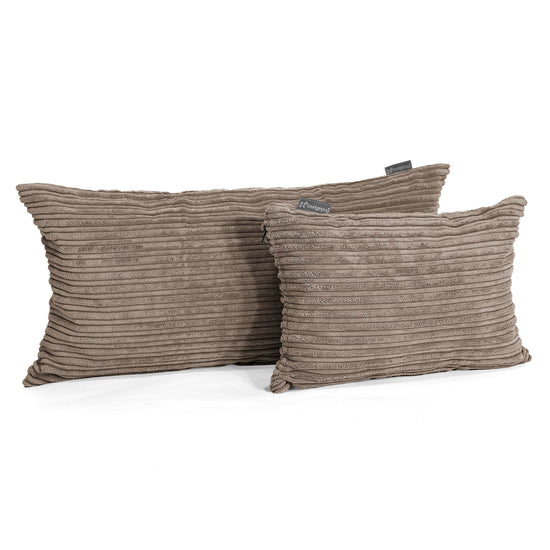 Housse de Coussin Rectangulaire 35 x 50cm - Côtelé Grège 03