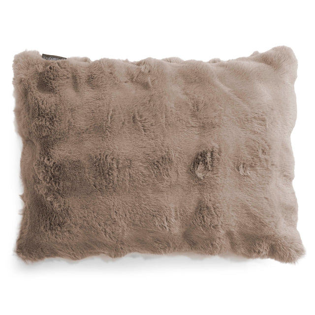 Housse de Coussin Rectangulaire 35 x 50cm - Fausse Fourrure à Bulles Vison 01