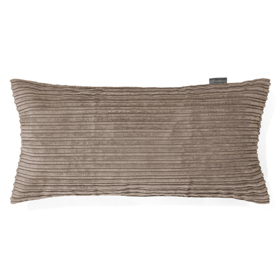 Housse de Coussin Rectangulaire Géant 40 x 70cm - Côtelé Grège 01