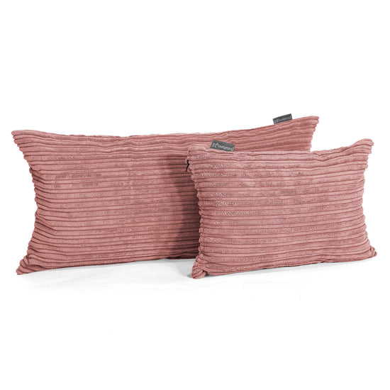 Housse de Coussin Rectangulaire Géant 40 x 70cm - Côtelé Pêche 03