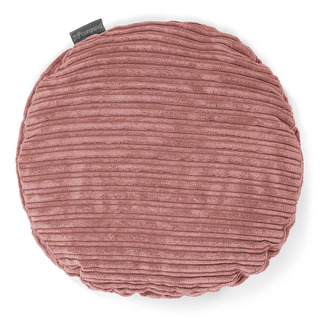 Housse de Coussin Rond 50cm - Côtelé Pêche 01