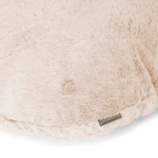 Housse de Coussin Rond 50cm - Fausse Fourrure Lapin Blanc 02