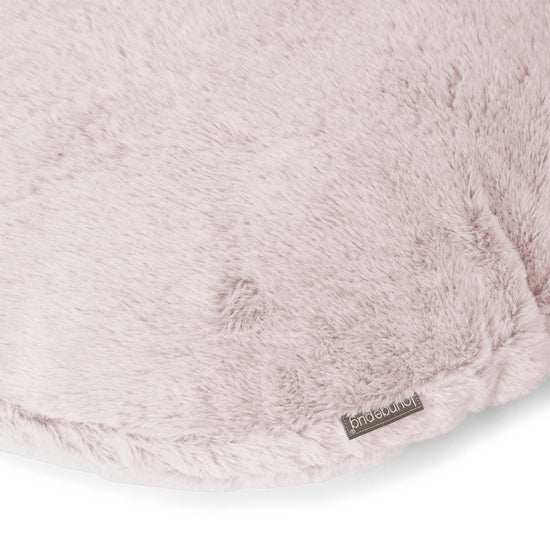 Housse de Coussin Rond 50cm - Fausse Fourrure Lapin Rose Pastel 02