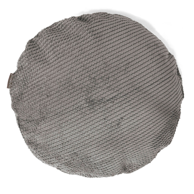 Housse de Coussin Rond 50cm - Pompon Anthracite 01