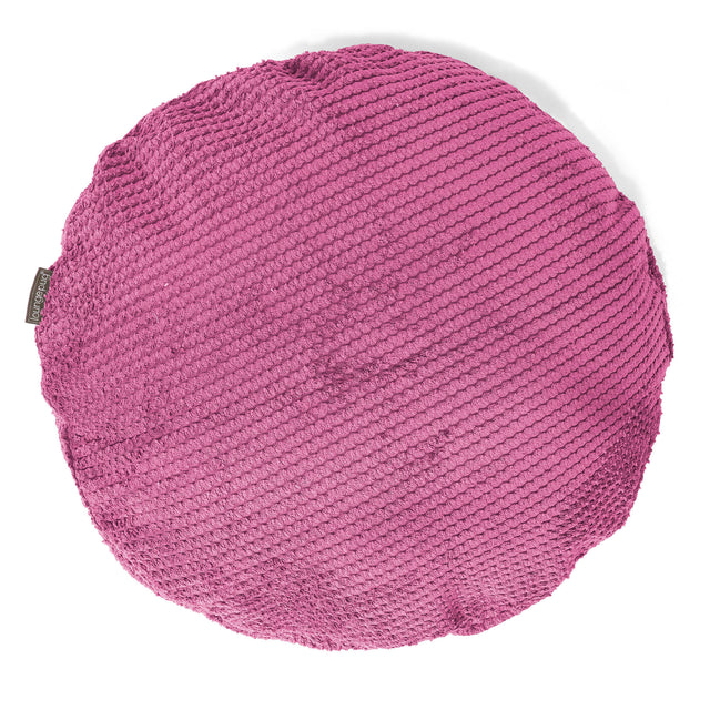 Housse de Coussin Rond 50cm - Pompon Rose 01