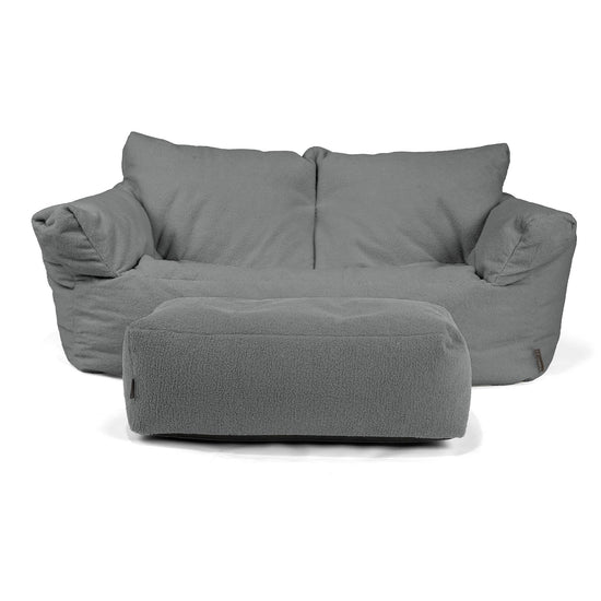 Joséphine Canapé Pouf - Bouclé Gris 02