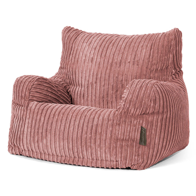 Joséphine Pouf Fauteuil Design - Côtelé Pêche 01