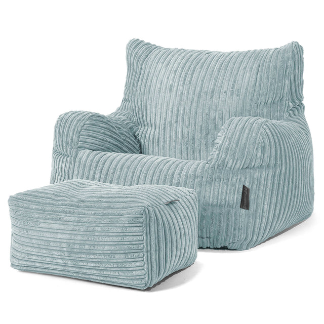 Joséphine Pouf Fauteuil Design - Côtelé Vert Menthe 02