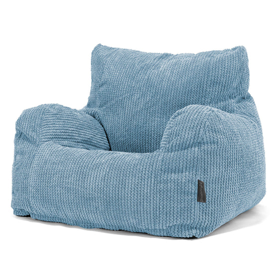 Joséphine Pouf Fauteuil Design - Pompon Bleu Ciel 01