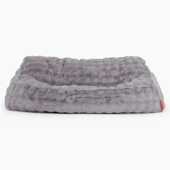 Le Canapé Pouf Doudou - Fausse Fourrure à Bulles Gris 02