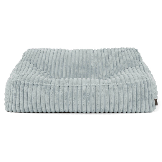 Le Canapé Pouf Doudou - Velours Côtelé Ultra Pelucheux Bleu Dragé 02