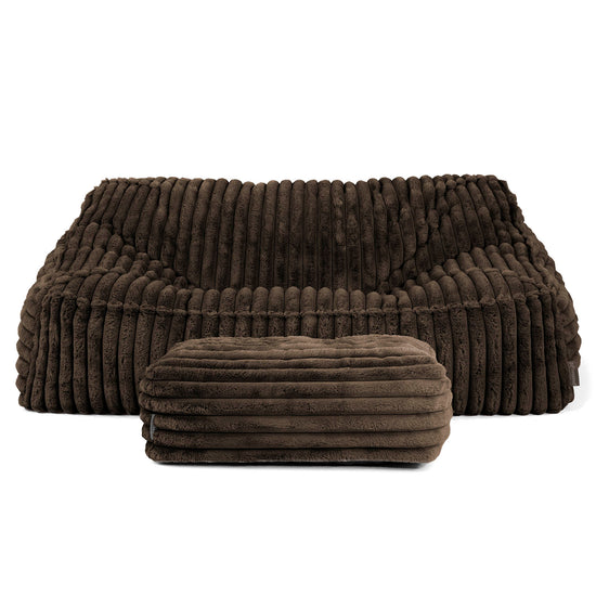 Le Canapé Pouf Doudou - Velours Côtelé Ultra Pelucheux Marron Meuse 03