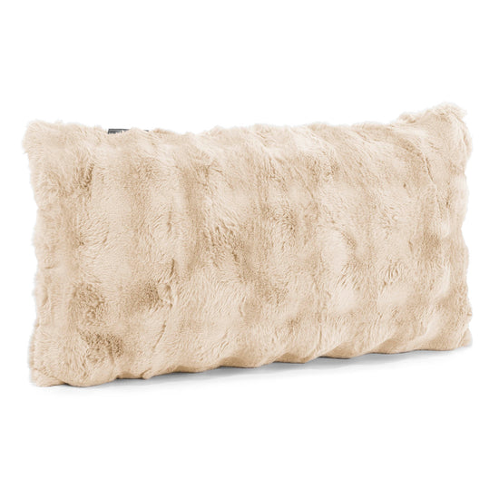 Housse de Coussin Rectangulaire Géant 40 x 70cm - Fausse Fourrure à Bulles Crème 02