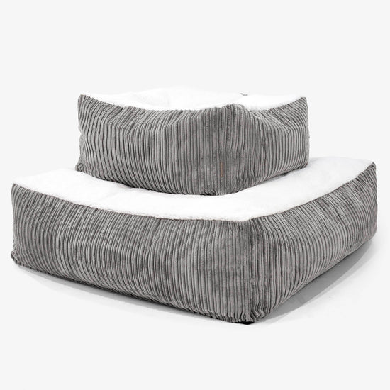 Le Matelas Géant pour Chien, Taille XXL - Sherpa & Côtelé Anthracite 03