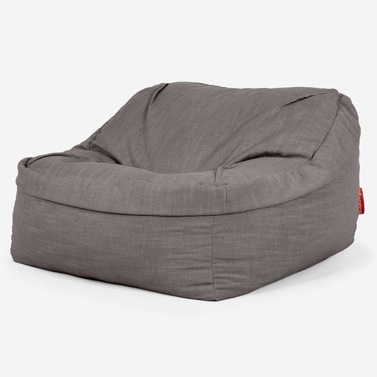 Le Pouf Doudou - Aspect Lin Gris Ardoise 01