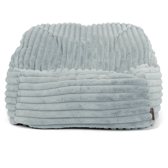 Le Pouf Doudou - Velours Côtelé Ultra Pelucheux Bleu Dragé 02