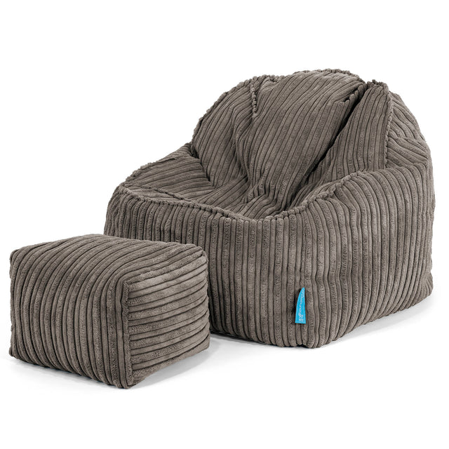 Le Pouf Enfant Doudou 2-6 ans - Côtelé Anthracite 03