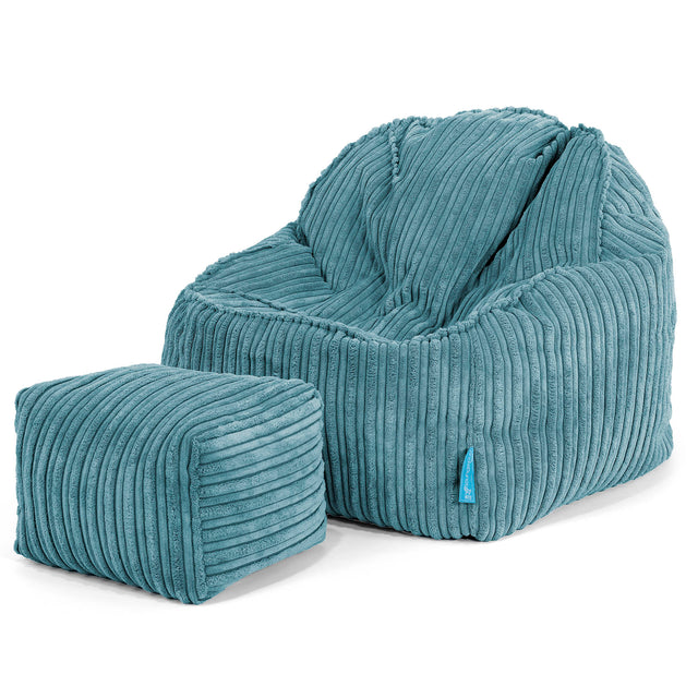 Le Pouf Enfant Doudou 2-6 ans - Côtelé Mer Égée 03