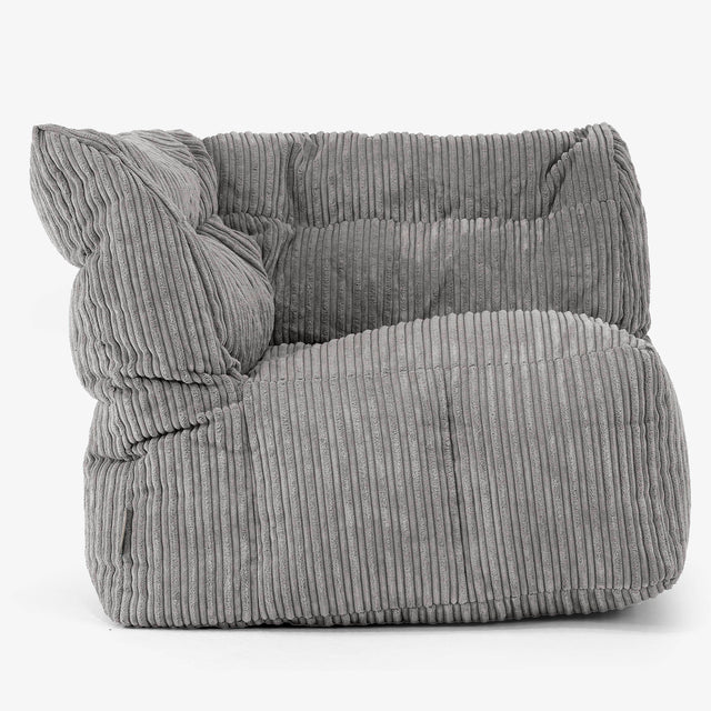 Modulaire Canapé Pouf, Élément Angle Gauche - Côtelé Anthracite 01