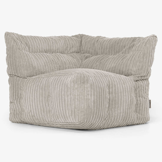 Modulaire Canapé Pouf, Élément Angle Droit - Côtelé Vison 02