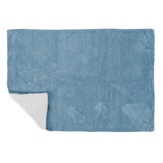 Plaid / Couverture Sherpa - Pompon Bleu Ciel 03