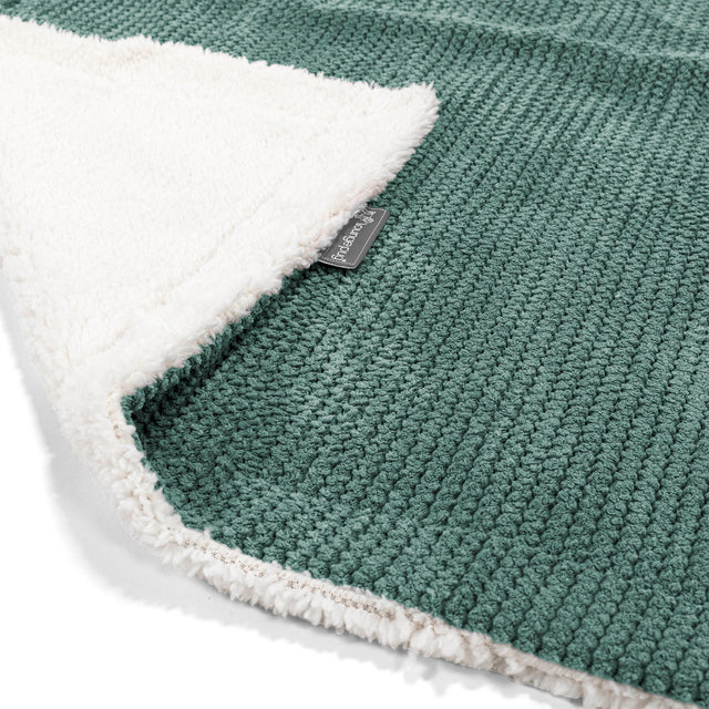 Plaid / Couverture Sherpa - Pompon Vert Mousse 01