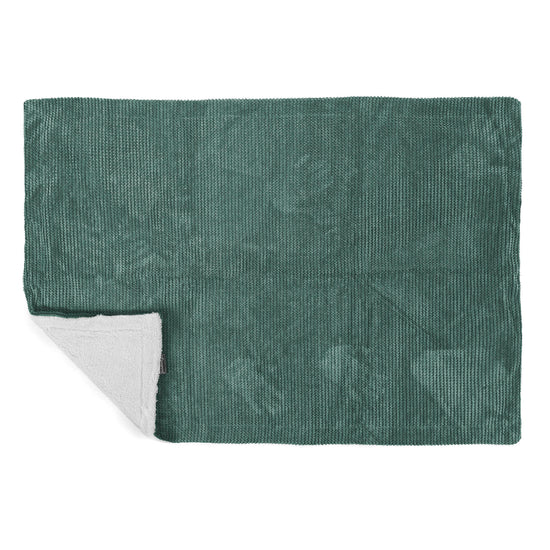 Plaid / Couverture Sherpa - Pompon Vert Mousse 03