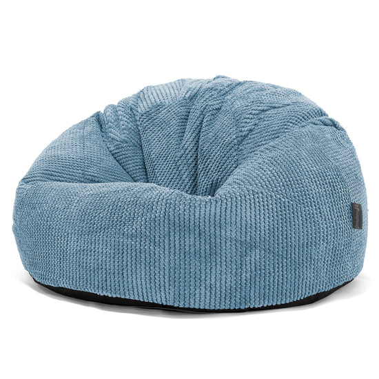 Pouf Poire Classique - Pompon Bleu Ciel 01