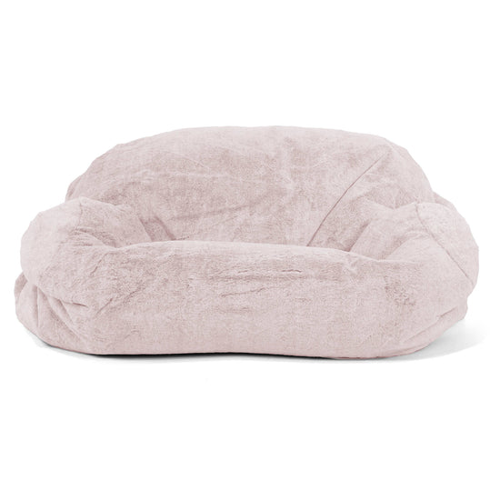 Pouf Canapé Sabine - Fausse Fourrure Lapin Rose Pastel 02