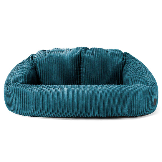 Pouf Canapé Bubble - Côtelé Bleu Canard 01