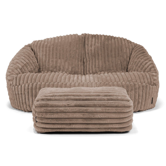 Pouf Canapé Bubble - Velours Côtelé Ultra Pelucheux Vison 02