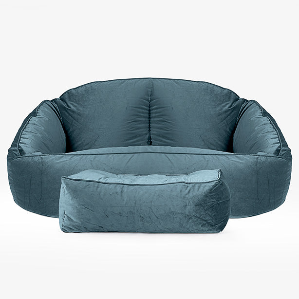 Pouf Canapé Bubble - Velours Mer Égée 02