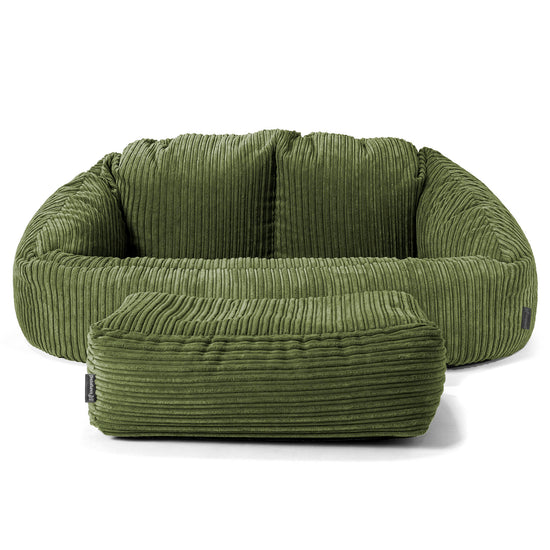 Pouf Canapé Bubble - Côtelé Vert Forêt 02