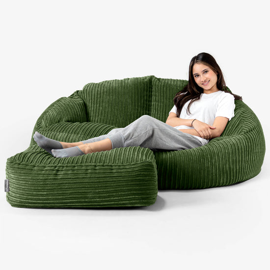 Pouf Canapé Bubble - Côtelé Vert Forêt 03