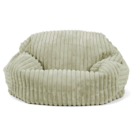 Pouf Canapé Sabine - Velours Côtelé Ultra Pelucheux Vert Sauge 02