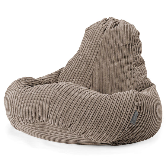 Pouf Gamer Ultra Lux - Côtelé Grège 01