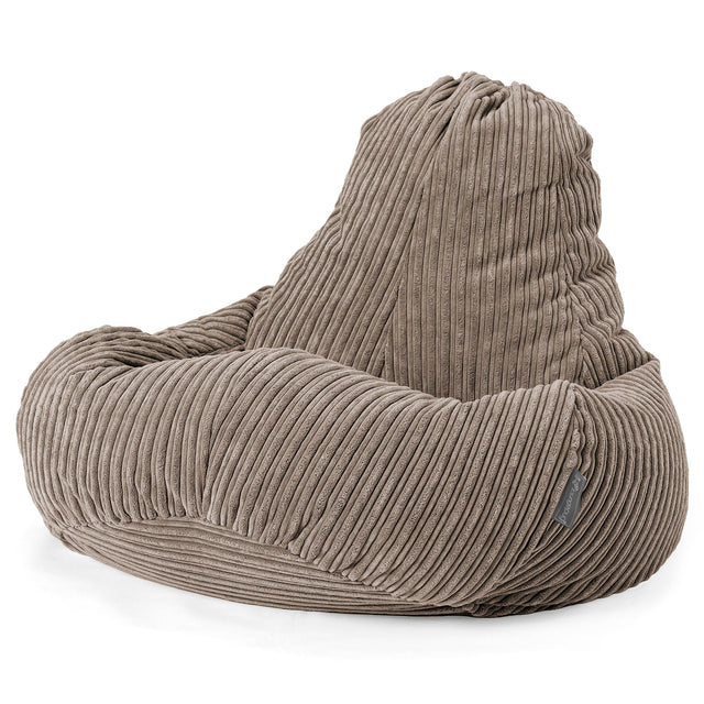 Pouf Gamer Ultra Lux - Côtelé Grège 01