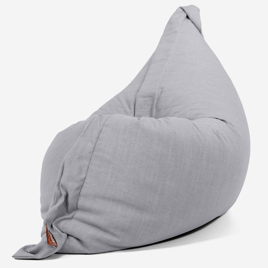 Pouf Géant XXL - Aspect Lin Argent 02