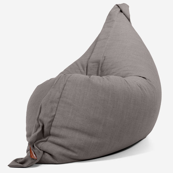 Pouf Géant XXL - Aspect Lin Gris Ardoise 02