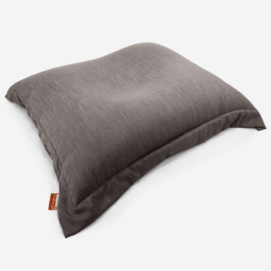 Pouf Géant XXL - Aspect Lin Gris Ardoise 03