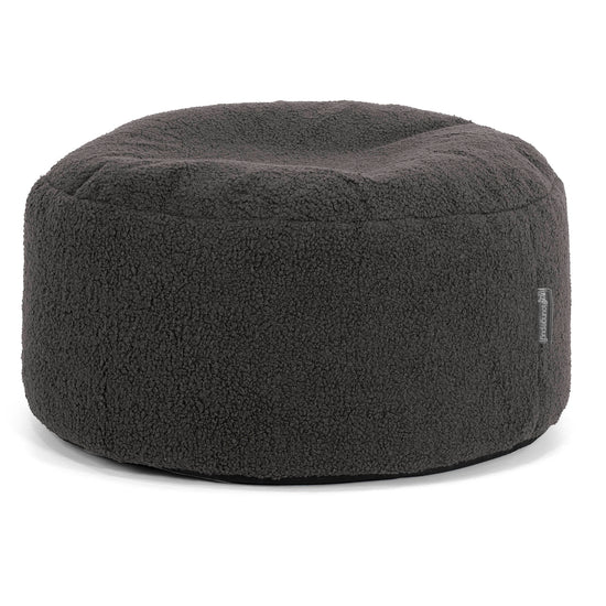 Pouf Ottoman avec Plateau - Bouclé Anthracite 02