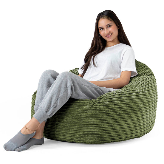 Pouf Poire, Archi - Côtelé Vert Forêt 02