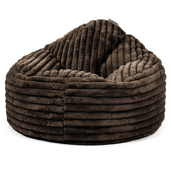 Pouf Poire Archi - Velours Côtelé Ultra Pelucheux Marron Meuse 01