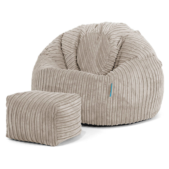 Pouf Poire Classique Enfant 1-5 ans - Côtelé Vison 02