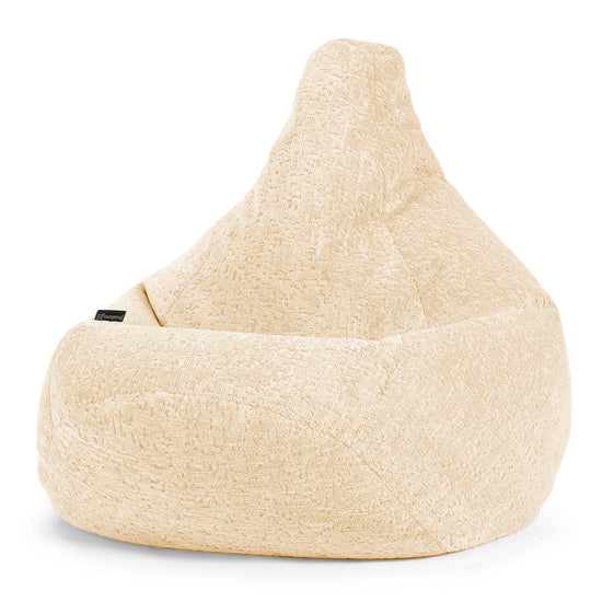 Pouf Poire Gamer - Chenille Luxe Ivoire 02