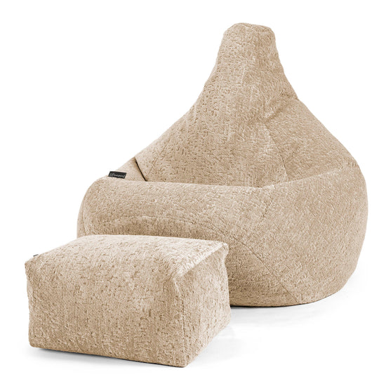 Pouf Poire Gamer - Chenille Luxe Vison 01