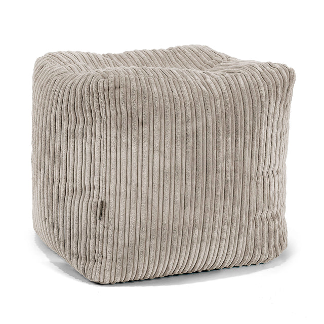 Pouf Repose-pieds Cube - Côtelé Vison 01