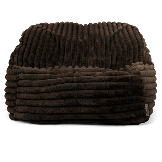 Le Pouf Doudou - Velours Côtelé Ultra Pelucheux Marron Meuse 02