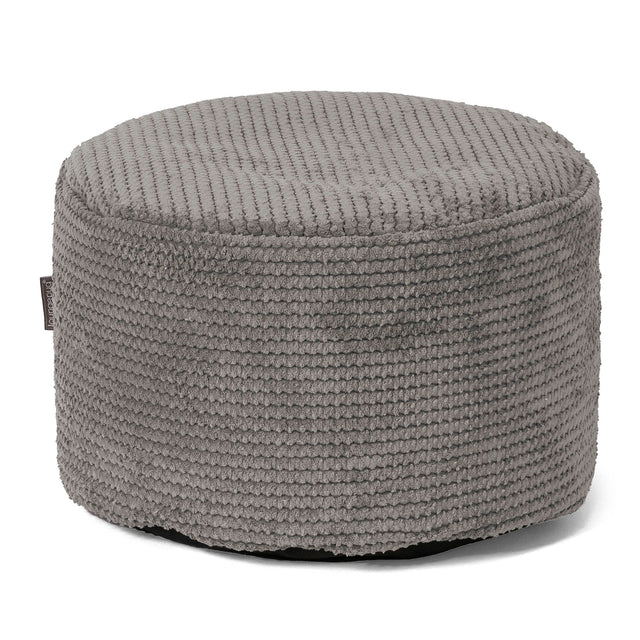 Petit Repose-pieds Rond - Pompon Anthracite 01